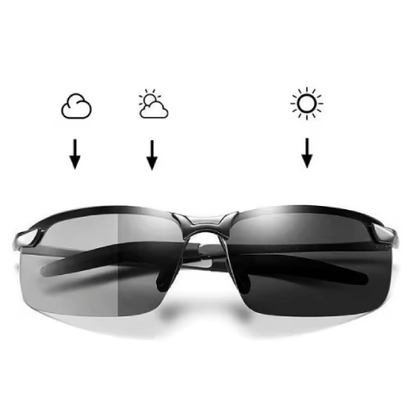 Lunettes de soleil photochromiques pour hommes – Polarisées, vision jour/nuit, idéal conduite et activités extérieures