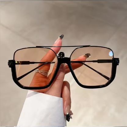 Lunettes de soleil vintage surdimensionnées – Style carré tendance pour hommes et femmes