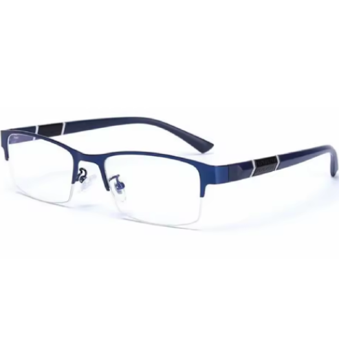 Lunettes plates à demi-monture unisexe – Anti-lumière bleue, look moderne et confort quotidien